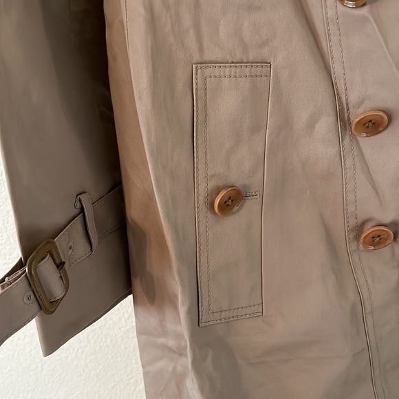 Banana Republic Khaki Trench Coat Womens Petit Medium - Picture 4 of 8
